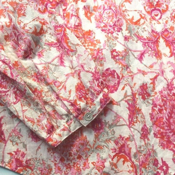 Rebecca Taylor Floral Ruffle Long Sleeve Dreamweaver Voile Blouse Size 6 - Picture 6 of 8